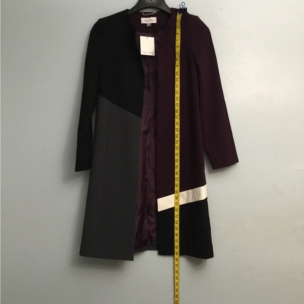 Calvin Klein Black and Gray Blazer with Colorblock Design